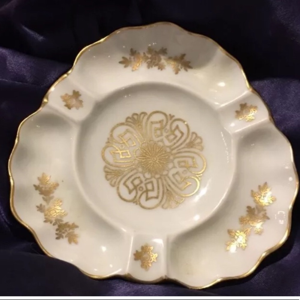 Vintage Gold/White Limoges Ashtray
